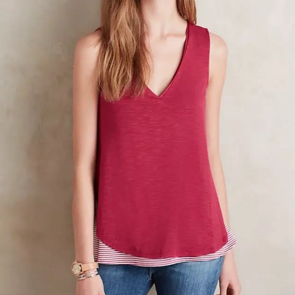 Anthropologie Deletta Weekdays Layered‎ Tank Top Womens Size Small